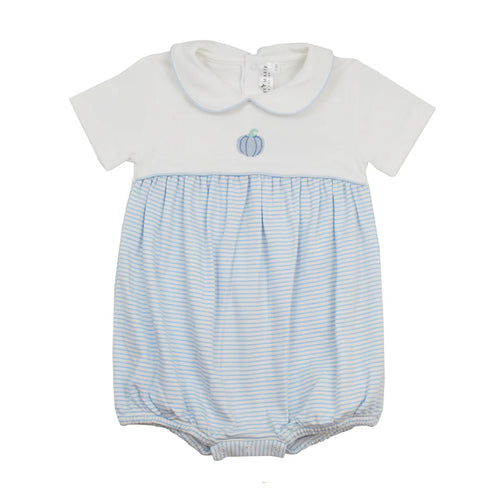 Blue Stripe French Knot Pumpkin Pima Bubble