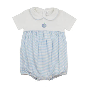Blue Stripe French Knot Pumpkin Pima Bubble