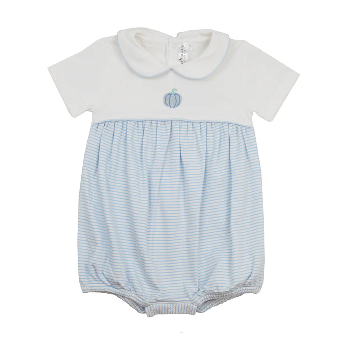 Blue Stripe French Knot Pumpkin Pima Bubble