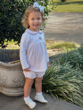 Pink Stripe French Knot Pumpkin Bloomer Set