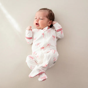 Zippered Footie in Bow