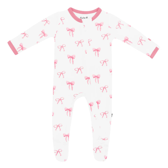 Zippered Footie in Bow