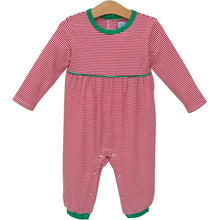 Bennett Romper- Red Stripe/Green