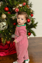 Bennett Romper- Red Stripe/Green