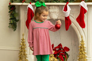 Ellie Pants Set- Red Stripe/Green
