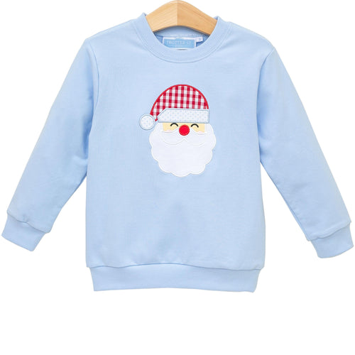 French Terry Pullover- Santa Light Blue