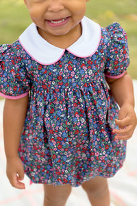Cindy Lou Sash Bubble Fairfax Farm Floral with Worth Avenue White & Hamptons Hot Pink