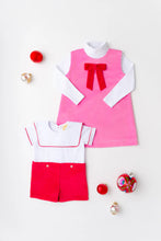 Jilly Jumper (Velveteen) Hamptons Hot Pink with Richmond Red