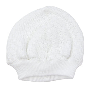 White/White Beanie Cap w/ NO Bow #105X