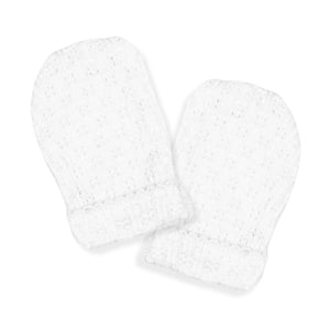 White Paty Knit Mittens #188