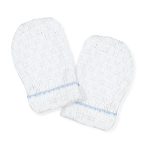 White/Blue Paty Knit Mittens #188