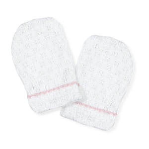White/Pink Paty Knit Mittens #188