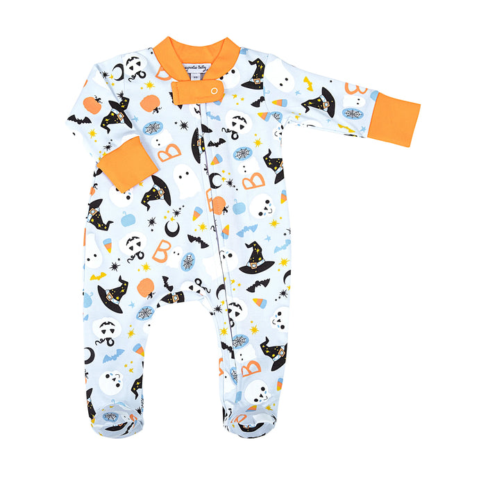 A Little Bit Batty Printed Zipper Pajama, Blue Size 18M