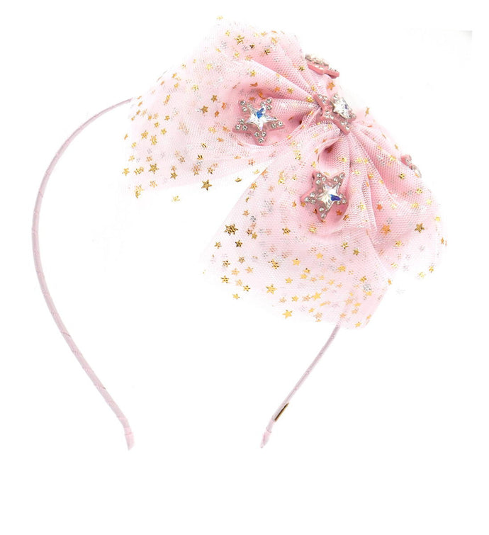 star print tulle with crystal star charms bow headband