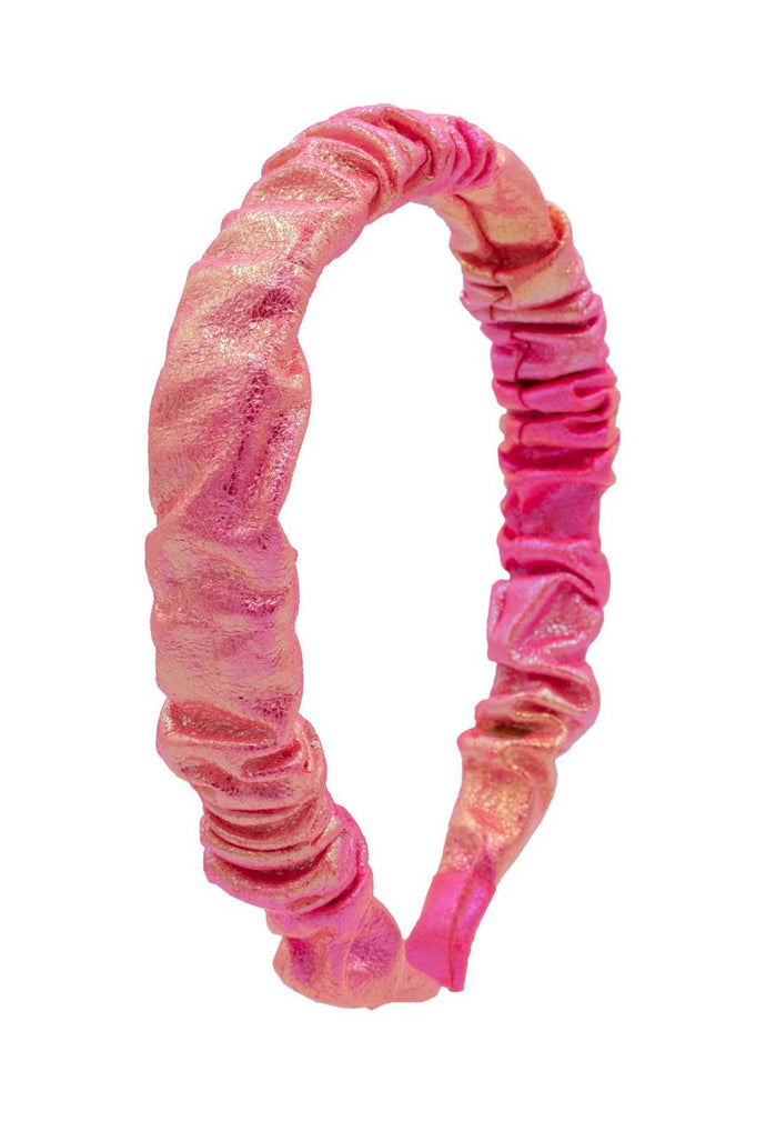 CRYSTALLIZED SHIMMER CRINKLE HEADBAND pink