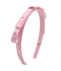 CRYSTALLIZED THIN SATIN WRAP BOW HEADBAND