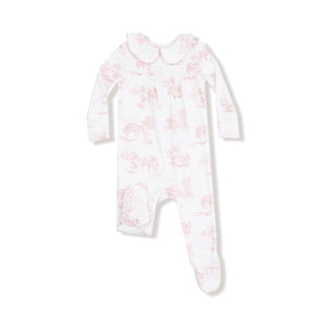 Pink Farm Toile 2-Way Footie