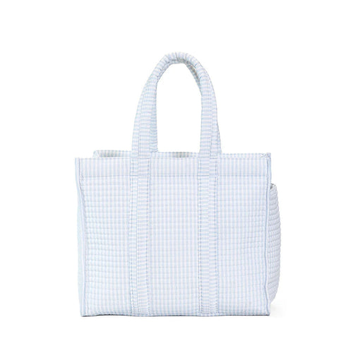 Quilted GOGO Tote - Pimlico Stripe Blue