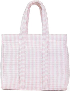 Quilted GOGO Tote - Pimlico Stripe pink