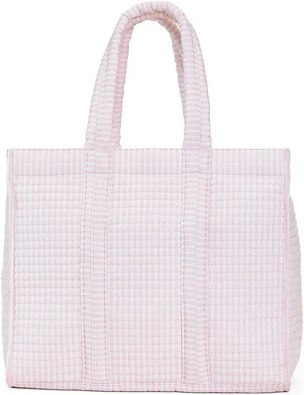 Quilted GOGO Tote - Pimlico Stripe pink