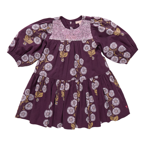 Girls Fiona Dress Plum Buttercup Floral