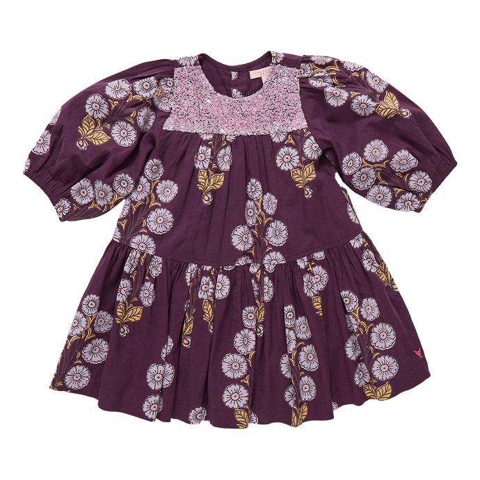 Girls Fiona Dress Plum Buttercup Floral