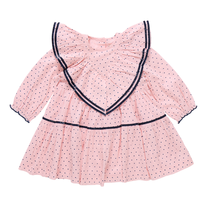 Girls Raphaela Dress Strawberry Cream Polka Dot
