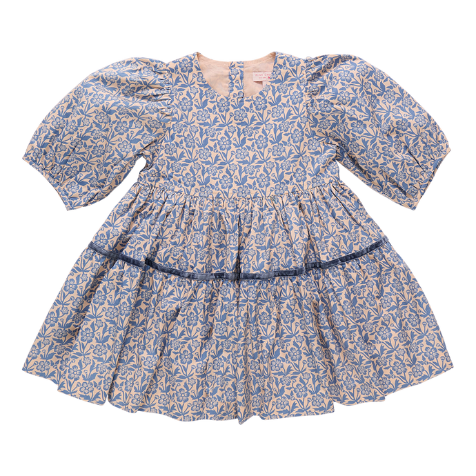 Girls Maribelle Dress Blue Climbing Floral