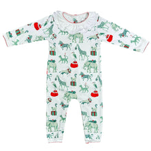 Christmas Safari, Girls Footless Ruffled Playsuit