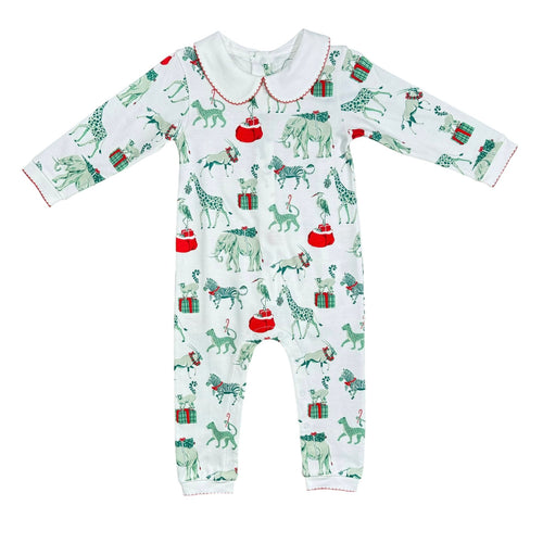 Christmas Safari, Boys Footless Peter Pan Playsuit