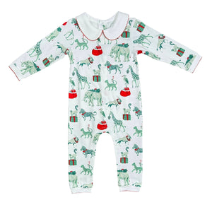 Christmas Safari, Boys Footless Peter Pan Playsuit