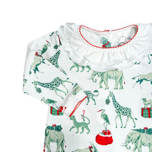 Christmas Safari, Girls Footless Ruffled Playsuit