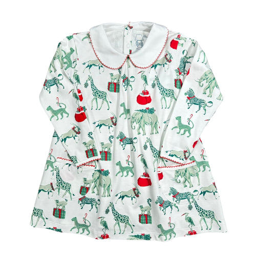 Christmas Safari, Twirling Pocket Dress Long Sleeve