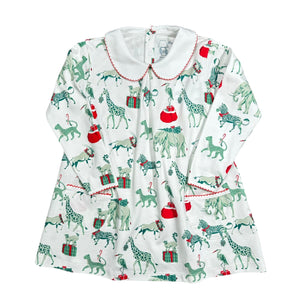 Christmas Safari, Twirling Pocket Dress Long Sleeve
