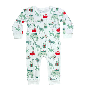 Christmas Safari, Boys Long Sleeve Romper