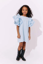 Blue Ruffle Denim Dress
