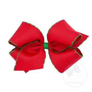 King Moonstitch Bow, Red w/ Green