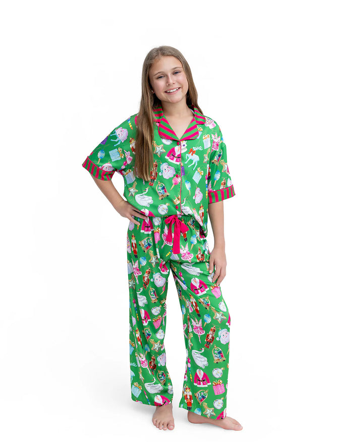 Kids Silky Holiday Baubles(Short Sleeve w/ Pants)