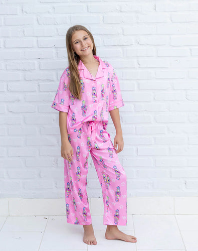 Kids Silky Nutcracker, Pink(Short Sleeve w/ Pants)