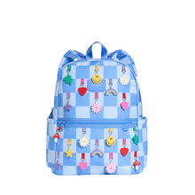 Kane Double Pocket Backpack Charms Blue Check