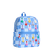 Kane Double Pocket Backpack Charms Blue Check