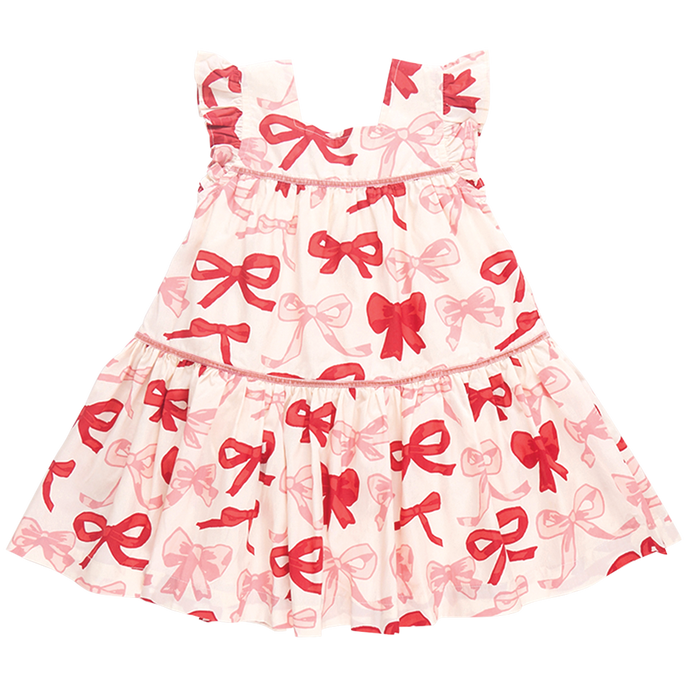 Girls Camelia Dress Valentines Bows