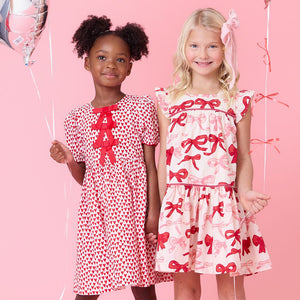 Girls Camelia Dress Valentines Bows
