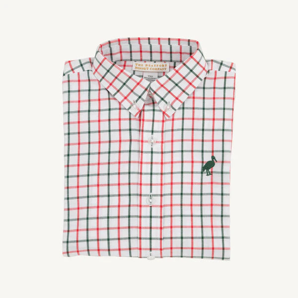 Dean's List Dress Shirt Old Town Tattersall with Grier Green Stork