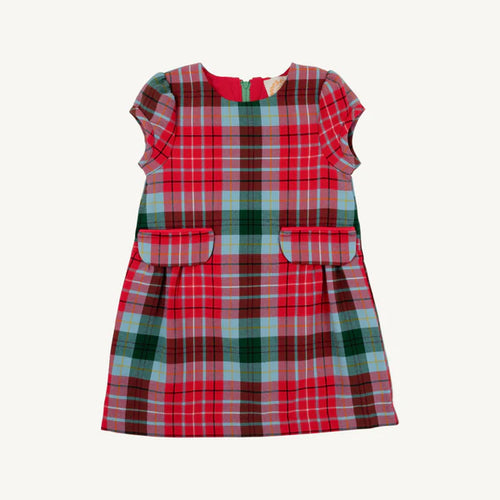 Betts Bow Dress Wilson Pier Plaid with Richmond Red Bows