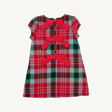 Betts Bow Dress Wilson Pier Plaid with Richmond Red Bows