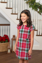 Betts Bow Dress Wilson Pier Plaid with Richmond Red Bows