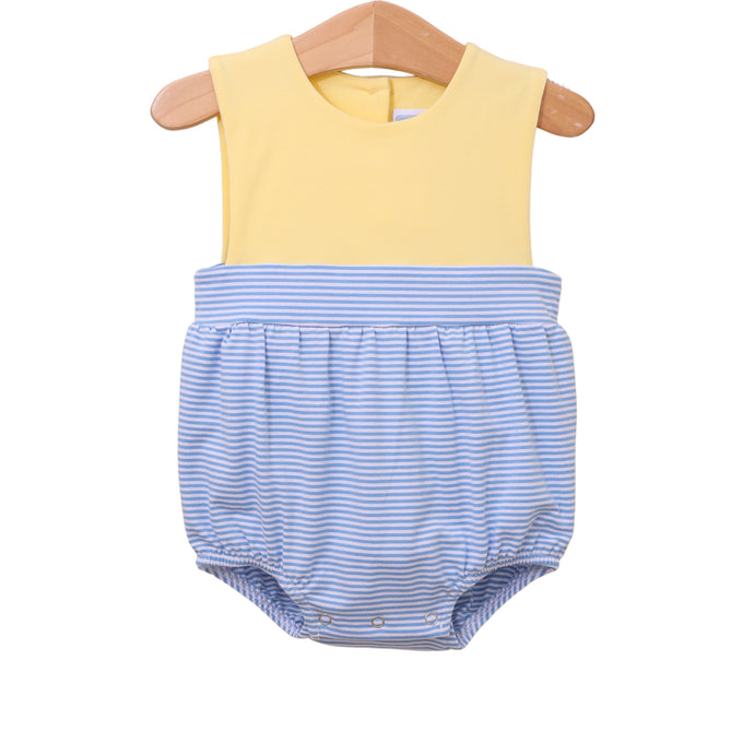 Thomas Sunsuit- Cornflower Stripe/Yellow