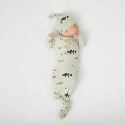 Knotted Gown with Hat Set in Fishing