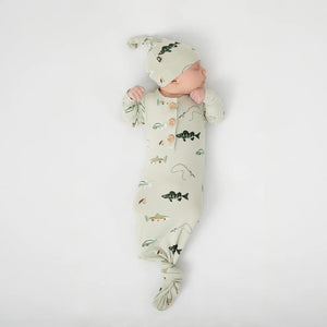 Knotted Gown with Hat Set in Fishing